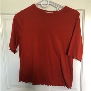 Bunt orange crop top t shirt